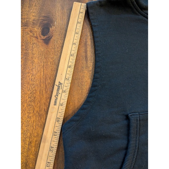 IVY PARK by Beyonce M Hooded Black Cropped Streetwear Sleeveless Hoodie Medium - Picture 10 of 14